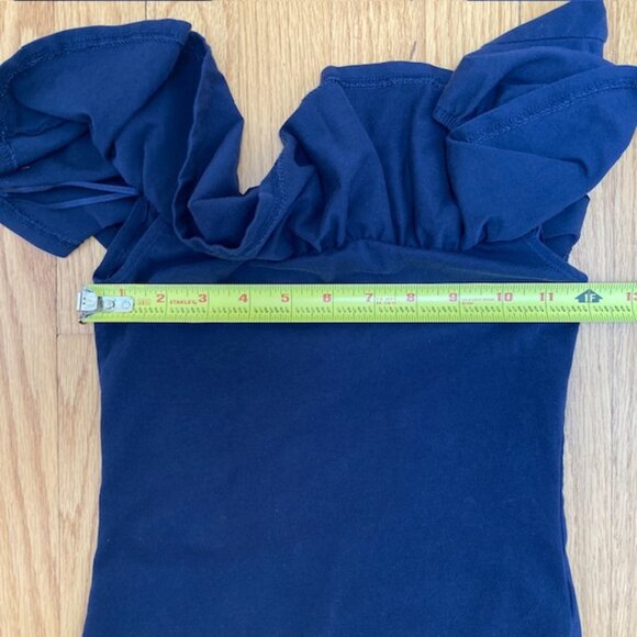 J. Crew Factory Navy Off the shoulder ruffle body suit XS - Picture 9 of 9